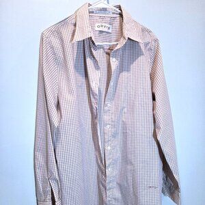 NWOT Orvis Beige Brown Gingham Check Gorpcore Shirt Size 14